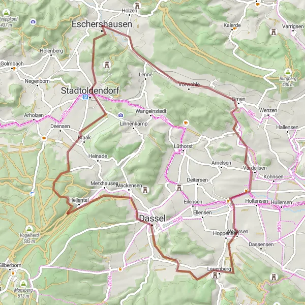 Karten-Miniaturansicht der Radinspiration "Abenteuerliche Schottertour durch die Natur" in Hannover, Germany. Erstellt vom Tarmacs.app-Routenplaner für Radtouren