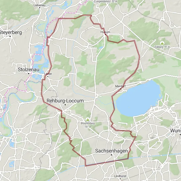 Karten-Miniaturansicht der Radinspiration "Die Husum-Leese-Route" in Hannover, Germany. Erstellt vom Tarmacs.app-Routenplaner für Radtouren
