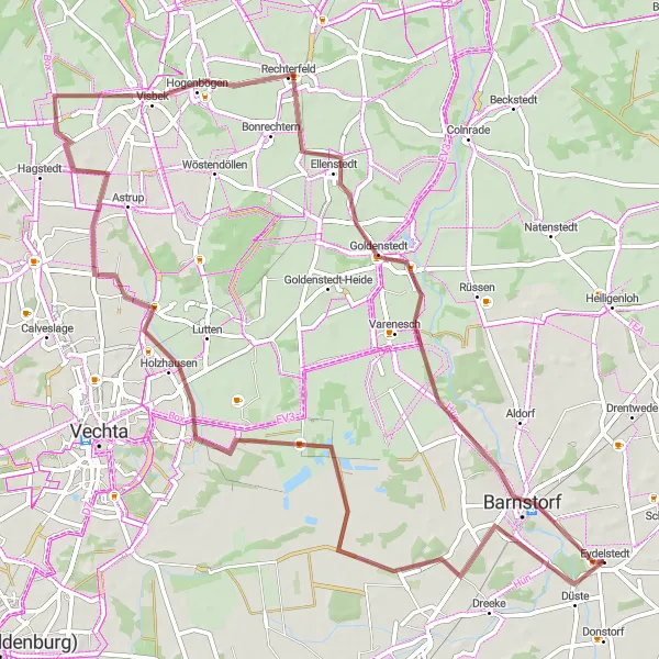Karten-Miniaturansicht der Radinspiration "Mäkel Gravel Tour" in Hannover, Germany. Erstellt vom Tarmacs.app-Routenplaner für Radtouren