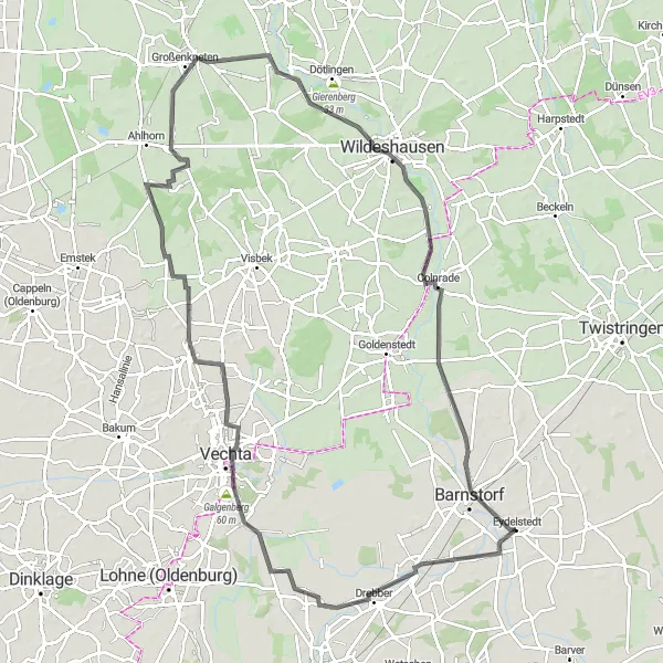 Karten-Miniaturansicht der Radinspiration "Vechta Radtour" in Hannover, Germany. Erstellt vom Tarmacs.app-Routenplaner für Radtouren