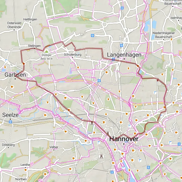 Karten-Miniaturansicht der Radinspiration "Rundfahrt um Garbsen: Entdecke die Natur und Geschichte" in Hannover, Germany. Erstellt vom Tarmacs.app-Routenplaner für Radtouren