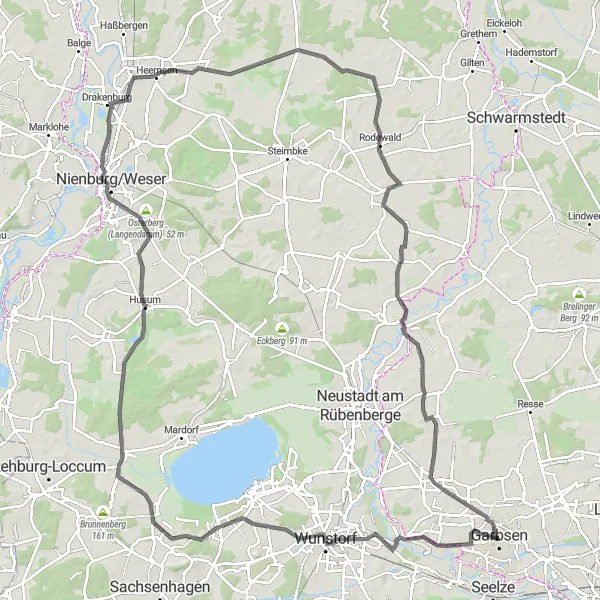 Karten-Miniaturansicht der Radinspiration "Rundtour um Garbsen-Mitte und Umgebung" in Hannover, Germany. Erstellt vom Tarmacs.app-Routenplaner für Radtouren