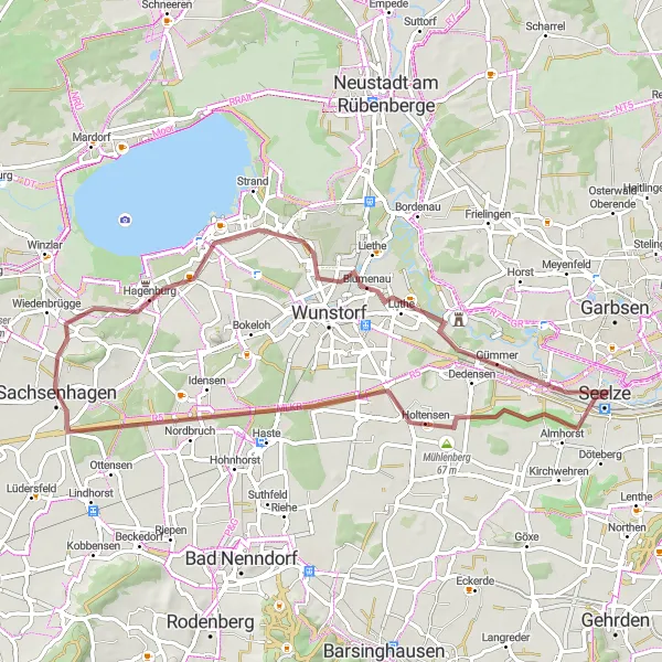 Karten-Miniaturansicht der Radinspiration "Mühlenberg und Großenheidorn Loop" in Hannover, Germany. Erstellt vom Tarmacs.app-Routenplaner für Radtouren