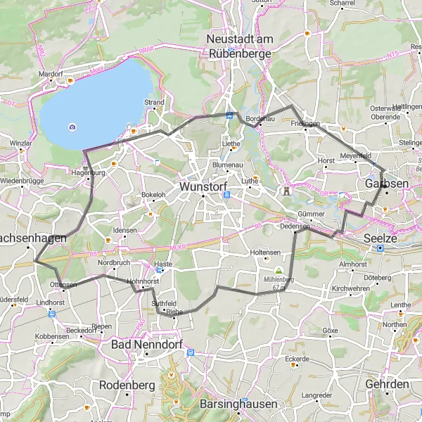 Map miniature of "Countryside Escape: Garbsen to Georg's Höhe" cycling inspiration in Hannover, Germany. Generated by Tarmacs.app cycling route planner