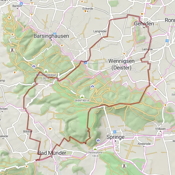 Karten-Miniaturansicht der Radinspiration "Aussichtsreiche Tour nach Bad Münder" in Hannover, Germany. Erstellt vom Tarmacs.app-Routenplaner für Radtouren