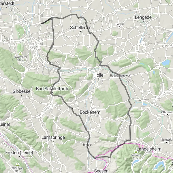 Map miniature of "Hannover Castle Ride" cycling inspiration in Hannover, Germany. Generated by Tarmacs.app cycling route planner