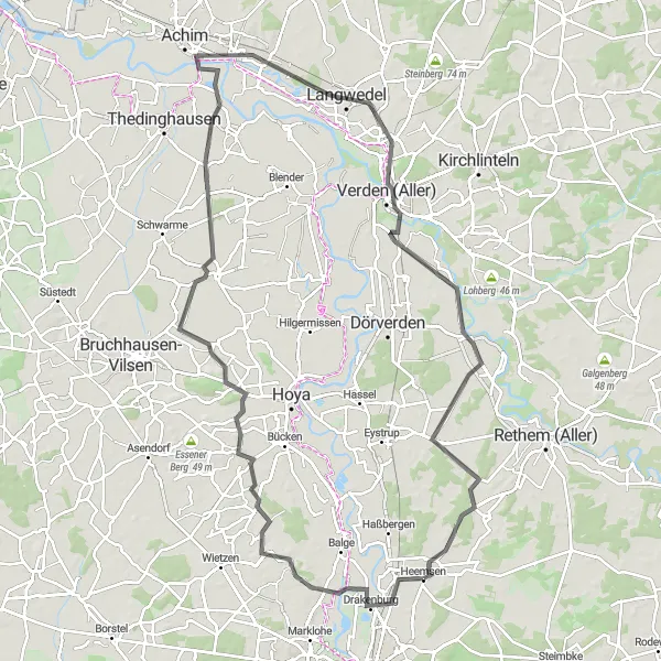 Karten-Miniaturansicht der Radinspiration "Historische Orte und malerische Landschaften" in Hannover, Germany. Erstellt vom Tarmacs.app-Routenplaner für Radtouren