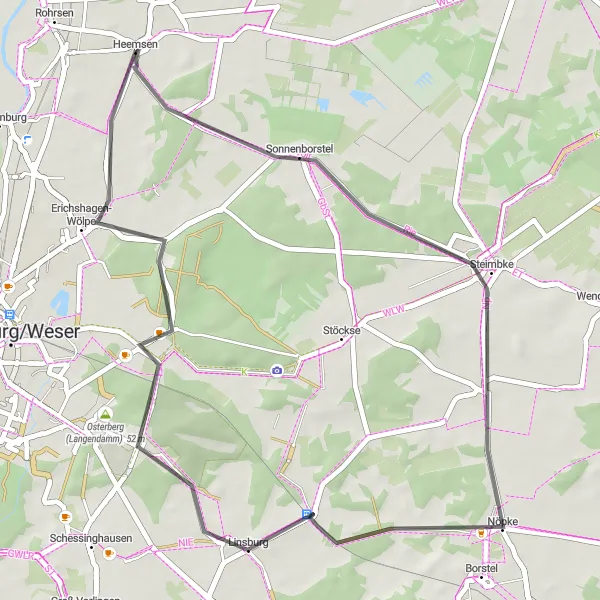 Karten-Miniaturansicht der Radinspiration "Panoramablicke und Natur pur" in Hannover, Germany. Erstellt vom Tarmacs.app-Routenplaner für Radtouren