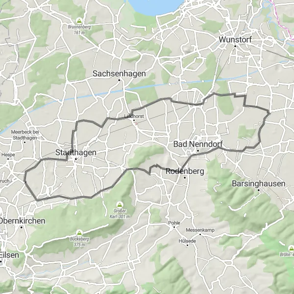 Karten-Miniaturansicht der Radinspiration "Road-Tour durch die Region Hannover" in Hannover, Germany. Erstellt vom Tarmacs.app-Routenplaner für Radtouren