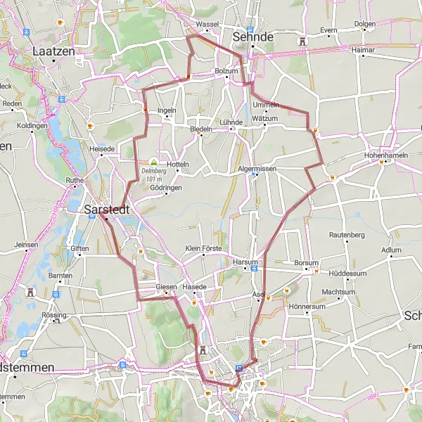 Karten-Miniaturansicht der Radinspiration "Gravelroute durch Hannover" in Hannover, Germany. Erstellt vom Tarmacs.app-Routenplaner für Radtouren