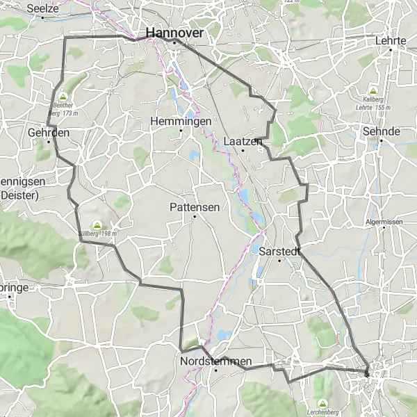 Karten-Miniaturansicht der Radinspiration "Road-Erlebnis im Umland von Hildesheim" in Hannover, Germany. Erstellt vom Tarmacs.app-Routenplaner für Radtouren
