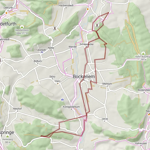 Map miniature of "Discover Holle Gravel Trail" cycling inspiration in Hannover, Germany. Generated by Tarmacs.app cycling route planner