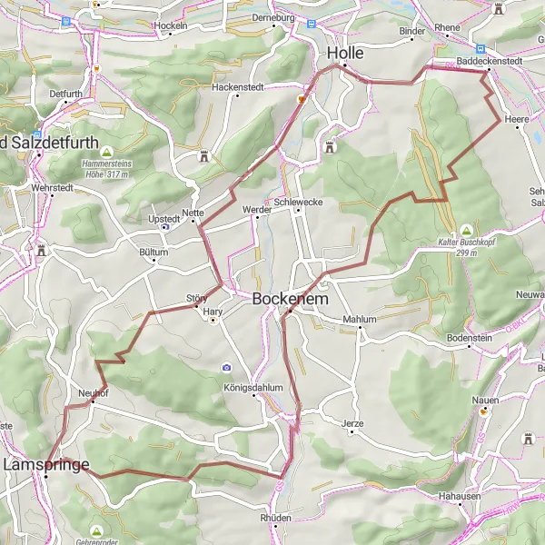 Map miniature of "Hopfenberg Loop" cycling inspiration in Hannover, Germany. Generated by Tarmacs.app cycling route planner