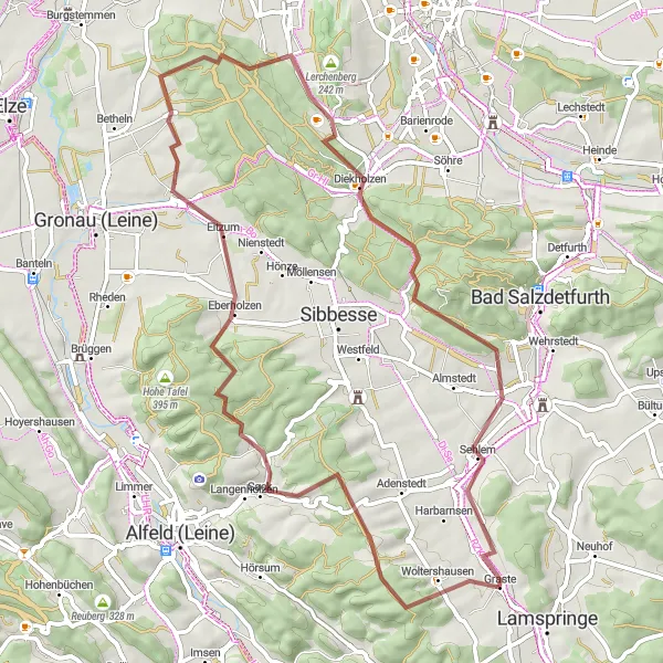 Map miniature of "Discover Hidden Treasures" cycling inspiration in Hannover, Germany. Generated by Tarmacs.app cycling route planner