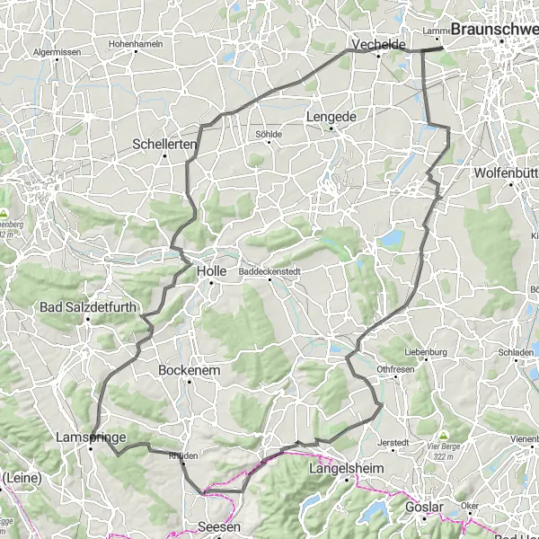 Map miniature of "Harmony of Landscapes" cycling inspiration in Hannover, Germany. Generated by Tarmacs.app cycling route planner