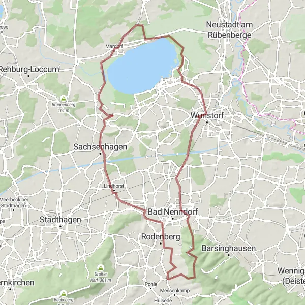 Map miniature of "Gravel Adventure" cycling inspiration in Hannover, Germany. Generated by Tarmacs.app cycling route planner