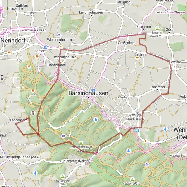 Karten-Miniaturansicht der Radinspiration "Gravel-Abenteuer durch die Region" in Hannover, Germany. Erstellt vom Tarmacs.app-Routenplaner für Radtouren