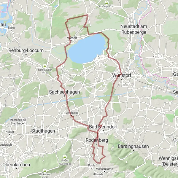 Map miniature of "The Forest Trail" cycling inspiration in Hannover, Germany. Generated by Tarmacs.app cycling route planner