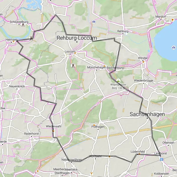 Map miniature of "Road Trip: Cultural Delights" cycling inspiration in Hannover, Germany. Generated by Tarmacs.app cycling route planner