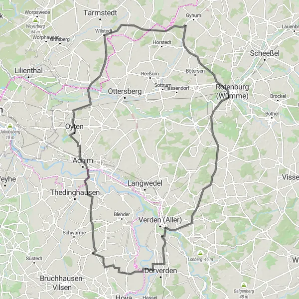 Karten-Miniaturansicht der Radinspiration "Road-Tour durch Hanover und Umgebung" in Hannover, Germany. Erstellt vom Tarmacs.app-Routenplaner für Radtouren