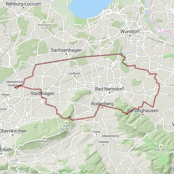Karten-Miniaturansicht der Radinspiration "Gravel-Tour durch Niedersachsen" in Hannover, Germany. Erstellt vom Tarmacs.app-Routenplaner für Radtouren