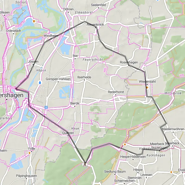 Map miniature of "Historical Landmarks and Serene Nature" cycling inspiration in Hannover, Germany. Generated by Tarmacs.app cycling route planner