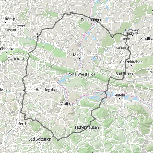Karten-Miniaturansicht der Radinspiration "Road-Trip durch das Weserbergland" in Hannover, Germany. Erstellt vom Tarmacs.app-Routenplaner für Radtouren