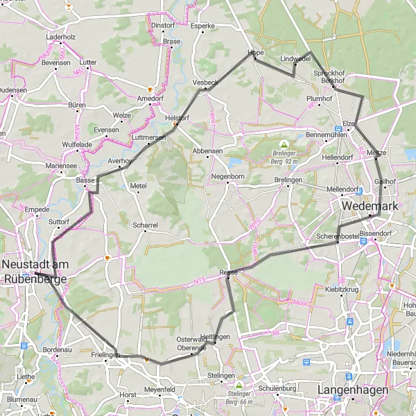 Karten-Miniaturansicht der Radinspiration "Kurze Radtour durch Erichsberg" in Hannover, Germany. Erstellt vom Tarmacs.app-Routenplaner für Radtouren