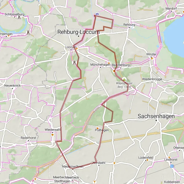 Map miniature of "Meerbeck Loop" cycling inspiration in Hannover, Germany. Generated by Tarmacs.app cycling route planner