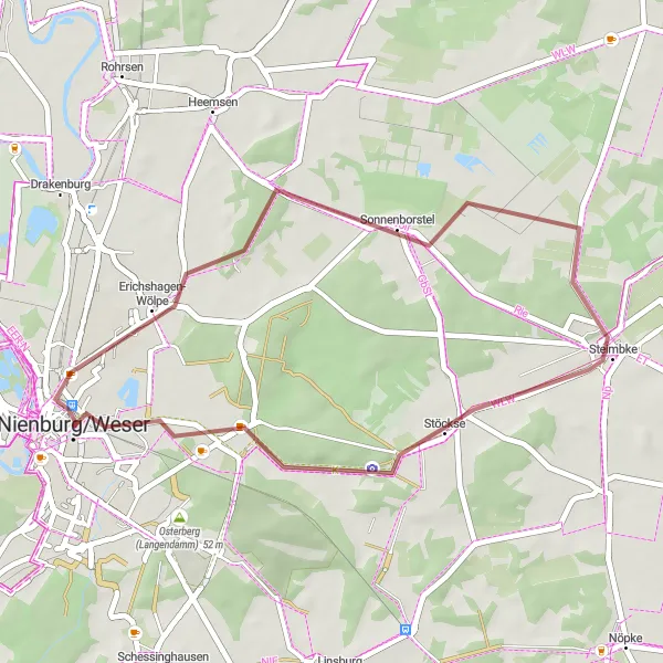 Karten-Miniaturansicht der Radinspiration "Abenteuerliche Schotterwege" in Hannover, Germany. Erstellt vom Tarmacs.app-Routenplaner für Radtouren