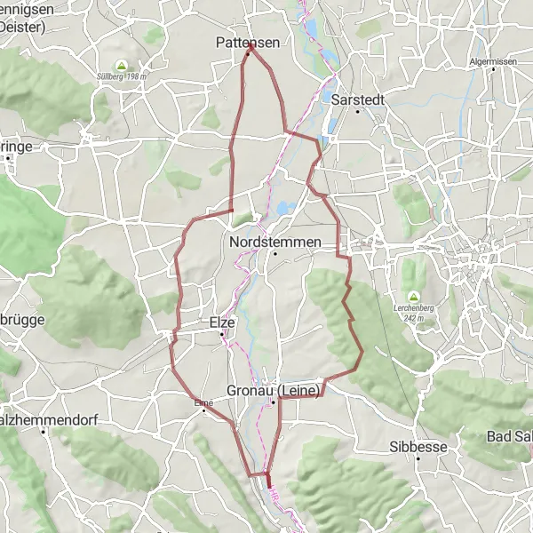 Map miniature of "Laatzen - Hannover - Marienburg - Laatzen" cycling inspiration in Hannover, Germany. Generated by Tarmacs.app cycling route planner