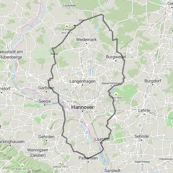 Map miniature of "Ronnenberg and Rural Charm" cycling inspiration in Hannover, Germany. Generated by Tarmacs.app cycling route planner