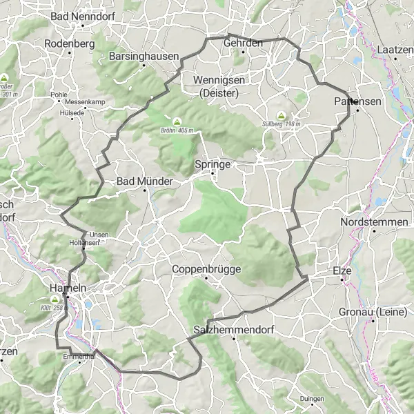 Karten-Miniaturansicht der Radinspiration "Die Mühlenroute durch das Weserbergland" in Hannover, Germany. Erstellt vom Tarmacs.app-Routenplaner für Radtouren