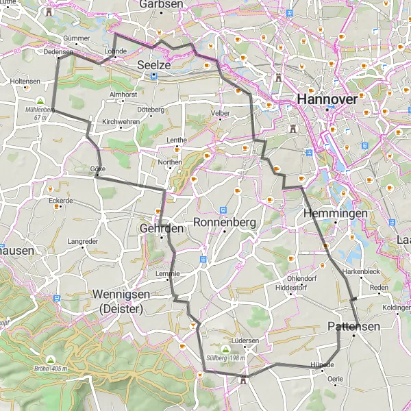 Map miniature of "Historical Gems and Scenic Delights" cycling inspiration in Hannover, Germany. Generated by Tarmacs.app cycling route planner