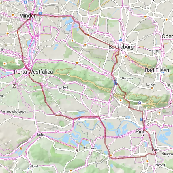 Karten-Miniaturansicht der Radinspiration "Die Findlingsgarten-Tour" in Hannover, Germany. Erstellt vom Tarmacs.app-Routenplaner für Radtouren