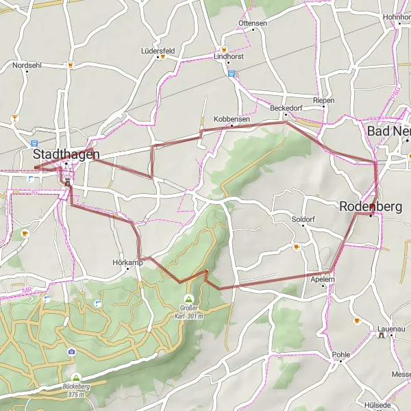 Karten-Miniaturansicht der Radinspiration "Idyllische Algesdorf-Erkundung" in Hannover, Germany. Erstellt vom Tarmacs.app-Routenplaner für Radtouren