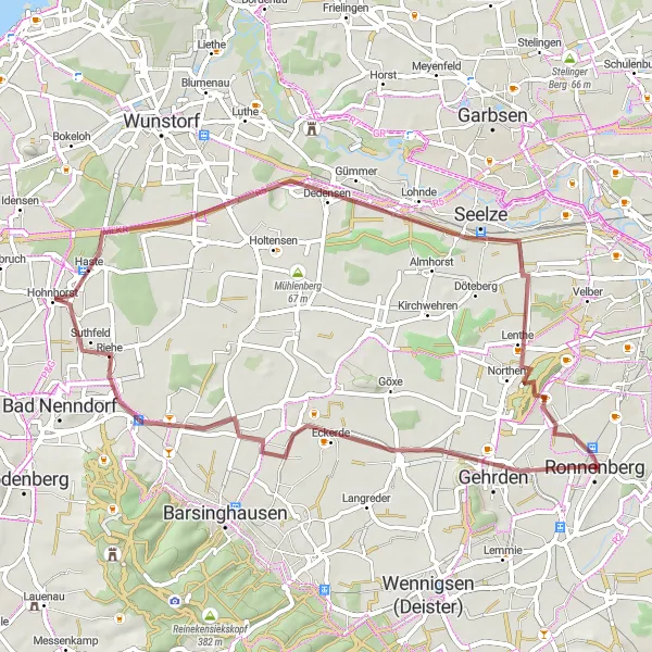 Map miniature of "Benther Berg Adventure" cycling inspiration in Hannover, Germany. Generated by Tarmacs.app cycling route planner