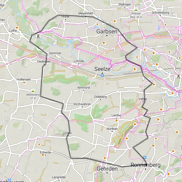 Map miniature of "Road Cycling Route: Ronnenberg - Empelde" cycling inspiration in Hannover, Germany. Generated by Tarmacs.app cycling route planner