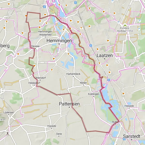 Karten-Miniaturansicht der Radinspiration "Naturverbundene Gravel-Tour um Maschsee und Ruthe" in Hannover, Germany. Erstellt vom Tarmacs.app-Routenplaner für Radtouren