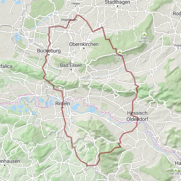 Karten-Miniaturansicht der Radinspiration "Panorama Tour durch das Weserbergland" in Hannover, Germany. Erstellt vom Tarmacs.app-Routenplaner für Radtouren