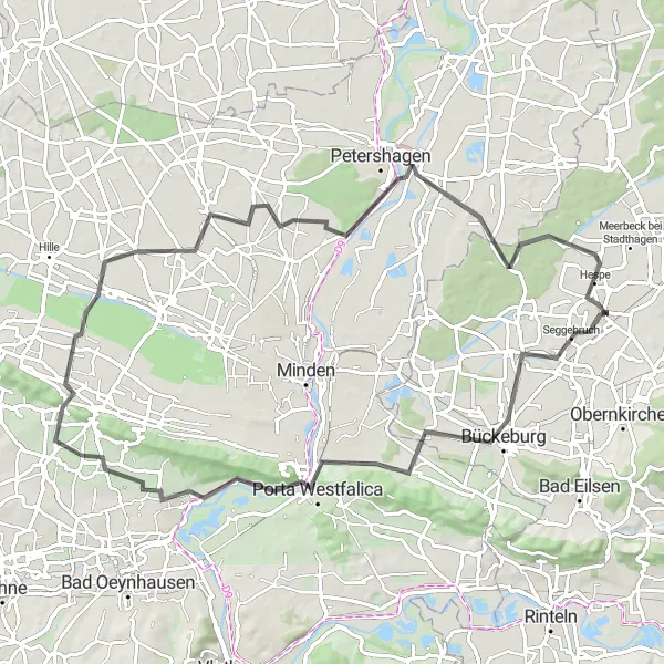 Map miniature of "The Seggebruch Cycling Adventure" cycling inspiration in Hannover, Germany. Generated by Tarmacs.app cycling route planner