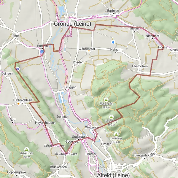 Karten-Miniaturansicht der Radinspiration "Entspannte Schottertour durch malerische Dörfer" in Hannover, Germany. Erstellt vom Tarmacs.app-Routenplaner für Radtouren