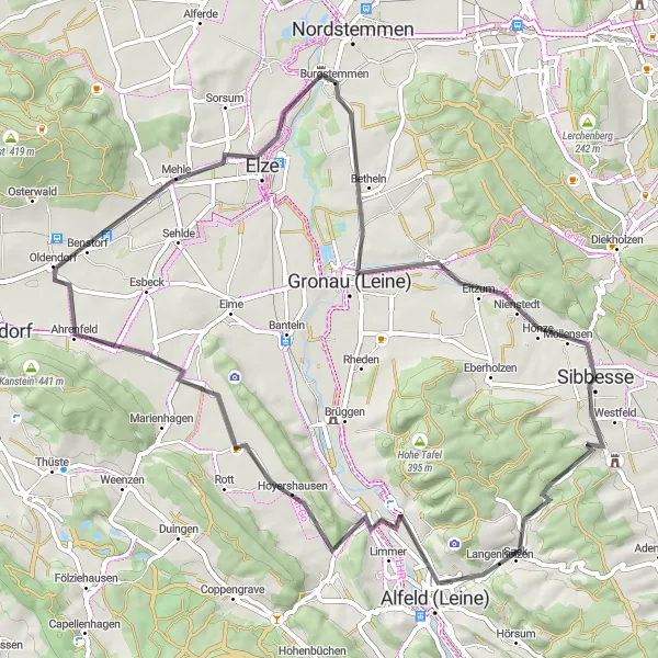 Karten-Miniaturansicht der Radinspiration "Hannover-Historische Dörfer-Rundtour" in Hannover, Germany. Erstellt vom Tarmacs.app-Routenplaner für Radtouren