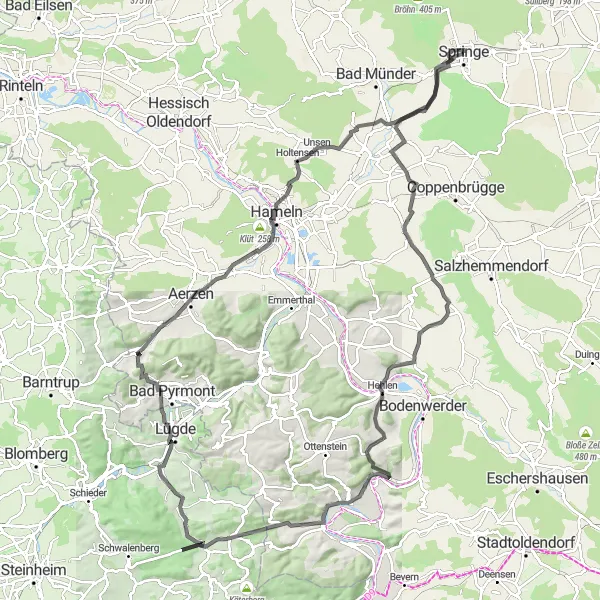 Map miniature of "Elbrinxen Adventure" cycling inspiration in Hannover, Germany. Generated by Tarmacs.app cycling route planner