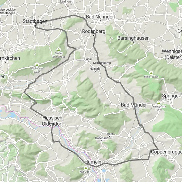 Karten-Miniaturansicht der Radinspiration "Höhepunkte entlang der Weser" in Hannover, Germany. Erstellt vom Tarmacs.app-Routenplaner für Radtouren