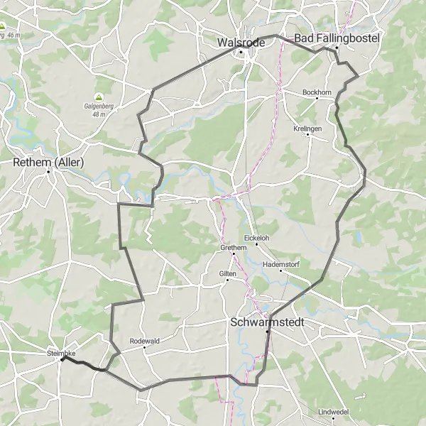 Karten-Miniaturansicht der Radinspiration "Heide Adventure Loop" in Hannover, Germany. Erstellt vom Tarmacs.app-Routenplaner für Radtouren
