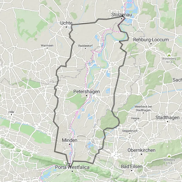 Karten-Miniaturansicht der Radinspiration "Straßenrundtour Gut Neuhof - Nendorf" in Hannover, Germany. Erstellt vom Tarmacs.app-Routenplaner für Radtouren