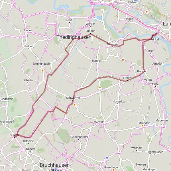 Map miniature of "The Schwarme Adventure" cycling inspiration in Hannover, Germany. Generated by Tarmacs.app cycling route planner