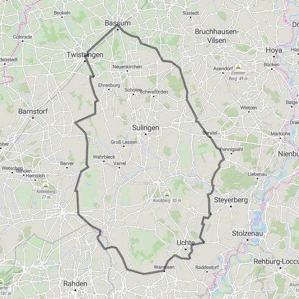 Karten-Miniaturansicht der Radinspiration "Weite Landschaftsroute" in Hannover, Germany. Erstellt vom Tarmacs.app-Routenplaner für Radtouren