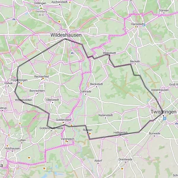 Karten-Miniaturansicht der Radinspiration "Roadtrip nach Beckeln" in Hannover, Germany. Erstellt vom Tarmacs.app-Routenplaner für Radtouren